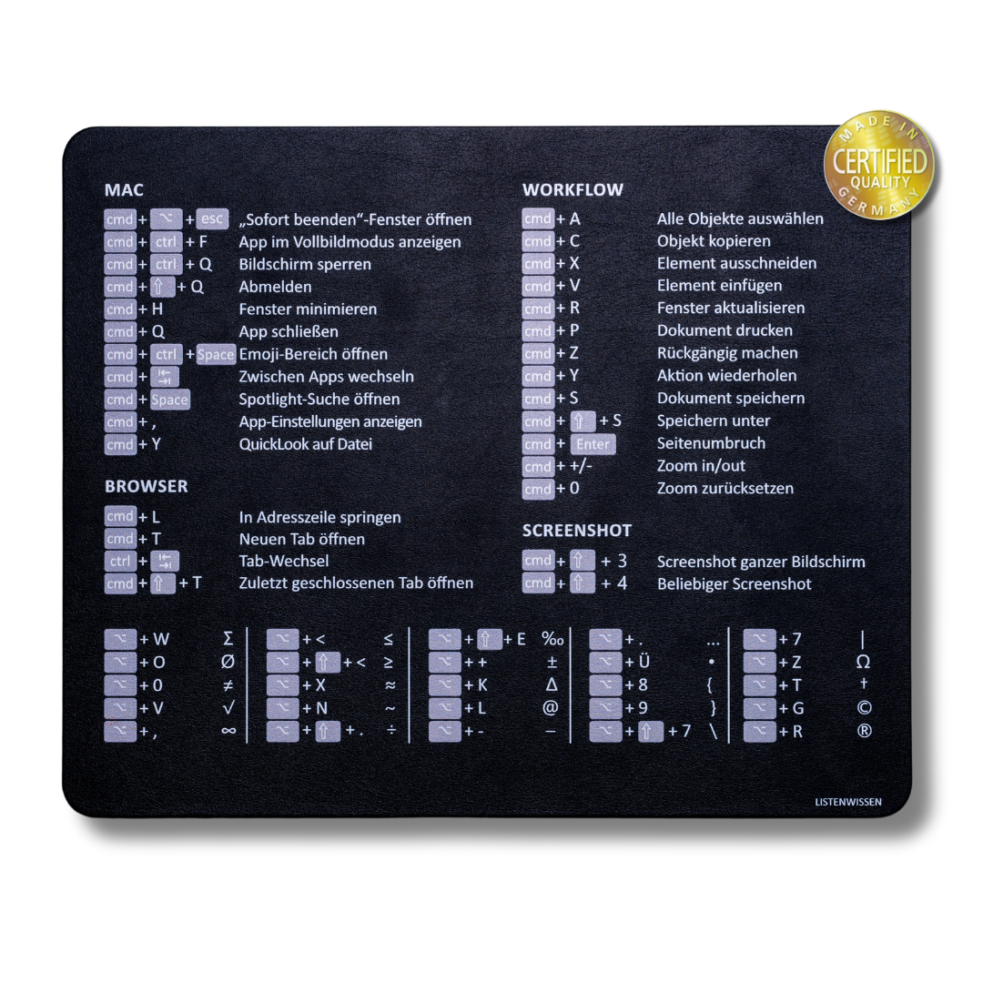 Smartes Mousepad - Apple SCHWARZ